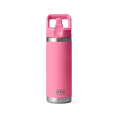 Image of YETI Rambler 18 oz Bottle, Vacuum Insulated, Stainless Steel with Straw Cap, Harbor Pink