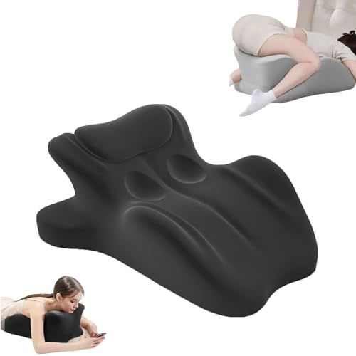 Couple Pillow for Intimacy & Support - 27° Memory Foam Wedge - Perfect Position Instantly - Lumbar & Neck Support - Multi-Position Comfort for Sitting, Lying, Bed(Black)