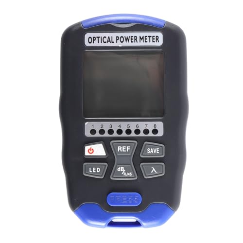 Fasizi Medidor de Potencia óptica 3 en 1, comprobador de Fibra óptica con comprobador RJ45 e iluminación, Pantalla Digital de  70 a +10 dBm, 850 1700 NM, Herramienta portátil Recargable.