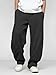 LuminBlaze Men’s Baggy Sweatpants with Elastic Drawstring Waist, Breathable Wide-Leg Casual Loose Cotton Joggers Deep Pockets Black