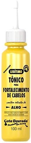 Gota Dourada Brazilian Hair & Scalp Tonic with Garlic Extract 3.3oz | Tônico para Fortalecimento dos Cabelos com Extrato de Alho 100ml