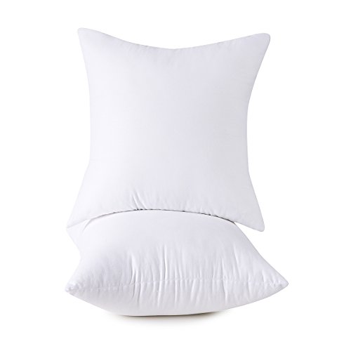HOMESJUN Throw Pillow Inserts, 26x26 Inch Decorative for Sofa, Bed and Chair, Cotton Cover, Set of 2, White by HOMESJUN - Used condition - US$22.67