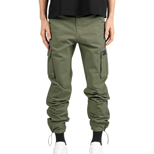 Mens Cargo Pants Multi Pockets Baggy Casual Work Hiking Pant Relaxed Fit Lightweight Durable Outdoor Workout Trousers