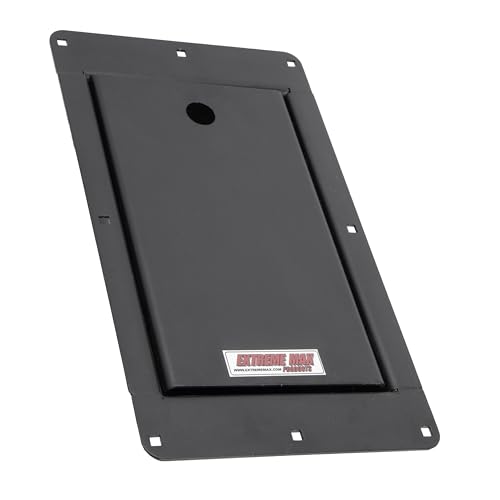 Image of Extreme Max 5001.6501 Flip-Up Recessed Flush-Mount Motorcycle Wheel Chock for Enclosed Trailers - 16 inch