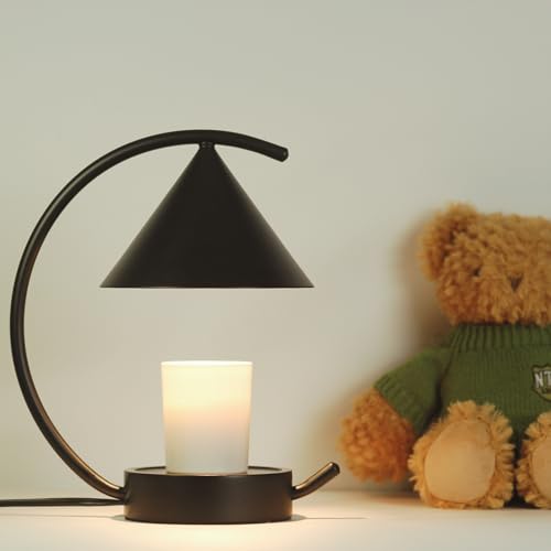 bamboo&life Moonlit Candle Warmer Lamp w/2 Bulbs,Unique Japanese Moon-Shape,Minimalist Beauty,Eco-Luxury Qulty,Wide Bamboo Base,Touch Contrl,Chic Birthday Gifts,Standout Housewarming Gift,Jar Candles