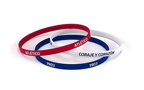 Atletico de Madrid Pulsera Classic Tricolor Estándar para Hombre | Pulsera de...