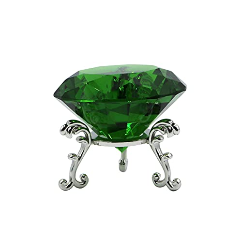 Caviotess Small Clear Crystal Diamond Paperweight With Stand For Wedding Centerpiece Home Decoration, 60Mm (Green) #TOP16
