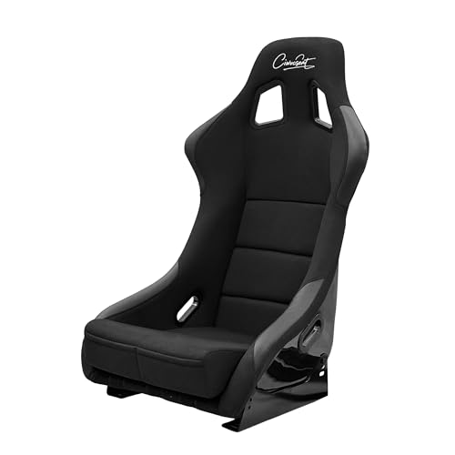 1PC Universal Large Racing Bucket Seats Fiber Glass Fixed Back Bucket Racing Seat w/Dual Slider Racing Seat With CIWUCSEAT LOGO For Car Use 21.2W X 33H X 17.32D Not Including Seat Bracket