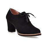  Frauen Block Heel Oxford Schuhe Mode Round Toe Courts Schuhe Büro Karriere Schnürpumps Casual High Heels