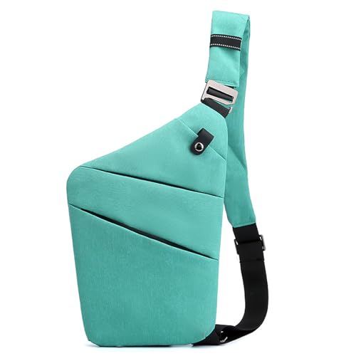 Vensivy Sling Crossbody Bags Anti-thief Slim Personal Flex Bag Safe Purse Bags for Women Men Waterproof (Green, Right)