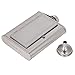 SALUTUY Portasigarette Flacone, Portasigarette Portatile Tascabile in Acciaio Inossidabile 10oz con Imbuto Argento Classico con Imbuto per Vino per Il Campeggio(White)