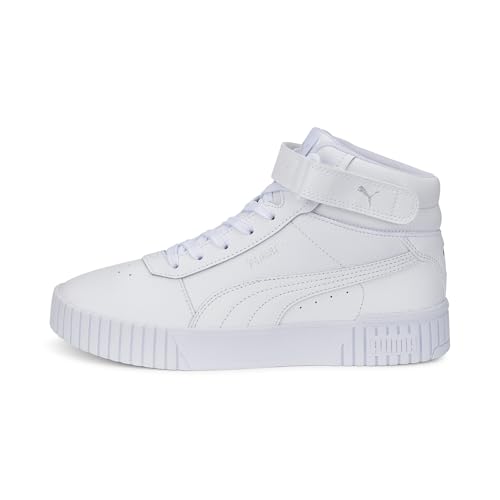 PUMA Carina 2.0 Mid, Zapatillas Mujer, Puma White Puma White Puma Silver, 36 EU
