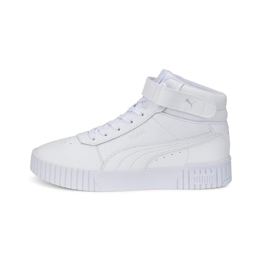 PUMA Carina 2.0 Mid, Zapatillas Mujer, Puma White Puma White Puma Silver, 36 EU