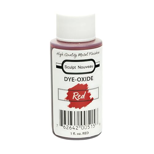 Aves Sculpt Nouveau Red Liquid Dye-Oxide - 1oz Bottle, Transparent Metal Coloring Dye for Patinas, Metal Coatings, Sculpting, Customizing, and Creating Intense...