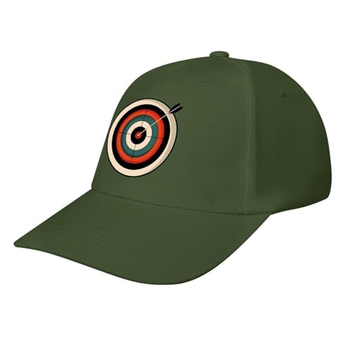 Bullseyes Target Bulls Eyes Baseball Cap Dad Hat Adjustable Size Trucker Caps for Outdoor Activities All Seasons Army Green-style
