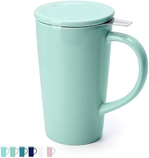 Sweese 202.109 Porcelain Tea Mug with Infuser and Lid, Ceramic Coffee Cocoa Cup