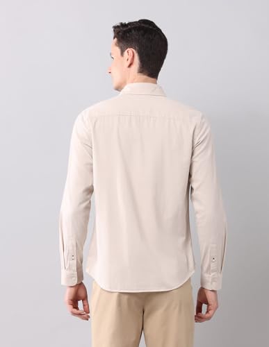 Image of U.S. Polo ASSN. Solid Slim Fit Shirt for Men - 100% Cotton, Breathable & Comfortable, Full Sleeves Casual Shirt for Men