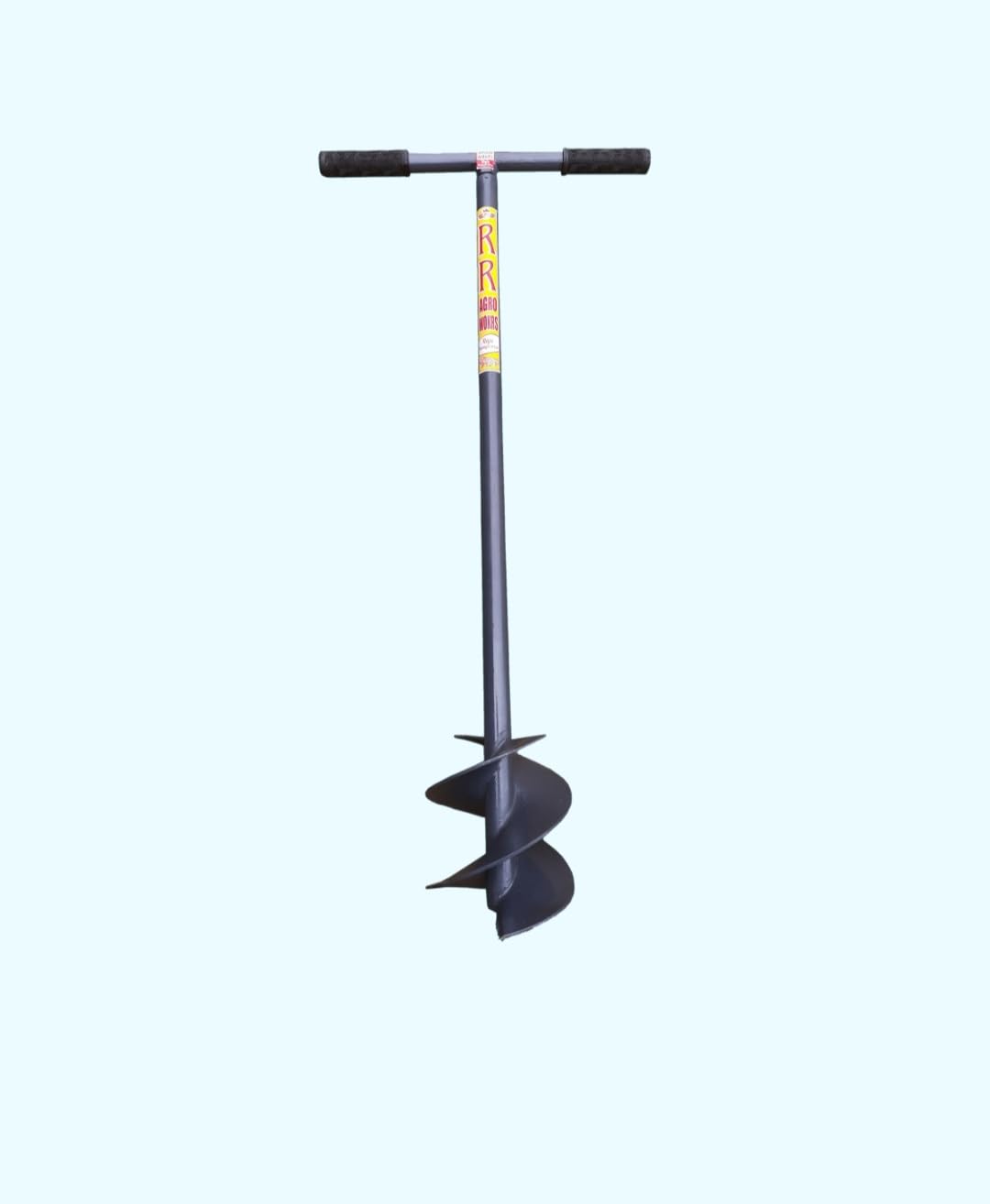 Earth Hole Digger Dual Blades,Farming tools for agriculture (4 inch daimetor color in chassis grey)