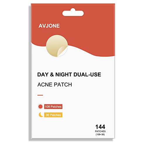 Avjone Day And Night Hydrocolloid Acne Pimple Patch For Covering Zits And Blemishes, Spot Stickers For Face And Skin, Vegan - Friendly And Not Tested On Animals (108+36 Patches) #TOP22