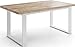 Produktbild WFL GROUP Rechteckiger Loft Esstisch Für Wohnzimmer - Loft Stil Industriell Esstisch Mit Weißen Metallfüßen - Ausziehbarer Esstisch von 160 cm bis 240 cm - Made in EU - 160 x 90 cm - Eiche Sonoma