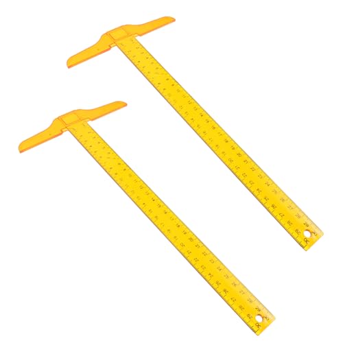 BEBEMOKO 2Pcs Square Ruler Lightweight Drafting Measuring Tool for Handcrafts and Design Clear Centimeter Markings for Precision Layouts and Art Supplies