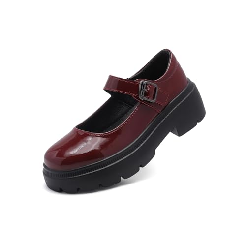 Image of Womens Mary Jane Shoes Round Toe Ankle Buckle Strap Chunky Heel Pumps Platform Casual for Comfortable Dressy Party Work Oxfords