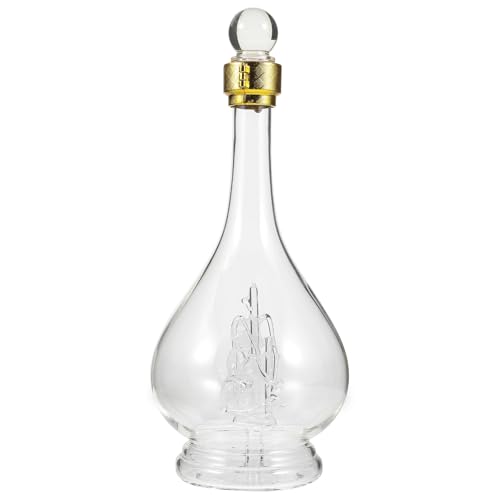 HAKIDZEL Decantador de Vidrio Borosilicato 500ml para Whisky y Vino Diseño Creativo de Botella Estilo Barco, Almacenamiento Prolongado y Tacto Cómodo