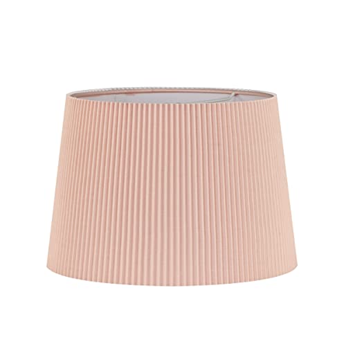 Lampwell Atomi Spider Pleated Fabric Lamp Shades For Table Lamps,Bedside Lamps,Floor Lamps, Medium Barrel,12"×10"×H7.9",Fabric Cloth, Handmade,Traditional Decorative,Pink #TOP17