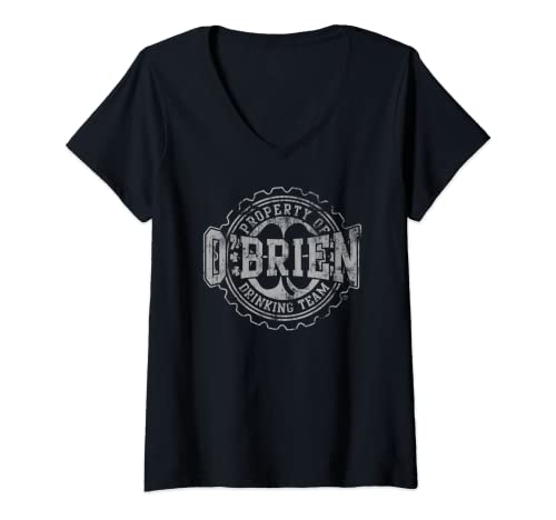 Mujer O'Brien Irish Drinking Team Beer St Patricks Day Hombres Mujeres Camiseta Cuello V