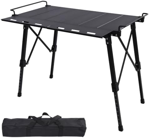 Aircity Folding Camping Table, Portable Aluminum Table, Adjustabl...