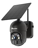 Ctronics 2K 3MP Cámara de Vigilancia Exterior WiFi Solar, PTZ Cámara de Seguridad con Batería, 355°Pan & 95°Tilt, 100% Inalámbrica, Audio Bidireccional, Detección de PIR, Impermeable IP66