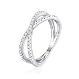 SMILEST Moissanite Eternity Ring for Women, D Color VVS1 Clarity Lab Created Dimond Wedding Band 18K