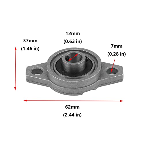 Antrader Kfl001 Pillow Block Bearing 12Mm Diameter Mounted Zinc Alloy Rhombic Bearing Housing Self-Aligning Flange Bearing 4Pcs #TOP1