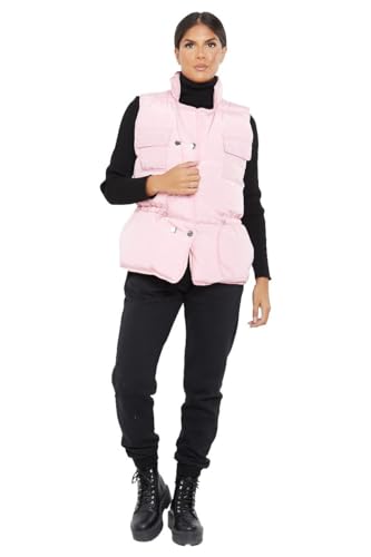 Chaqueta acolchada para invierno janisramone chaleco para mujer con bolsillo frontal