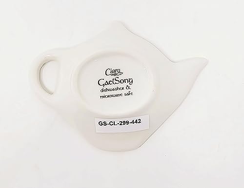 GaelSong Ceramic Irish Blessing Tea Bag Holder - Celtic Tea Bag Plate -Tea Bag Caddy Holder - Teabag Coaster Kitchenware Present Housewarming Gift 1, 2 or 4 Units