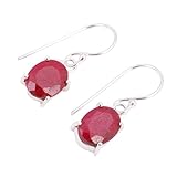 Rosa Rubin Edelstein Ohrring Rosa Rubin Ohrring Krappenfassung 925 Sterling Silber Edelstein Ohrring