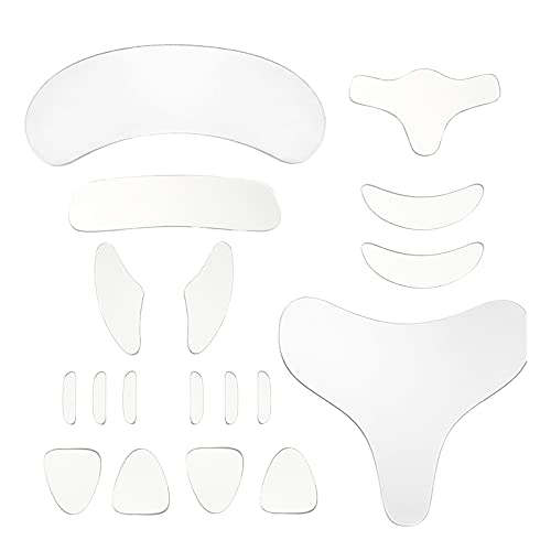 18-teiliges Set Anti-Falten-Brustpolster, Wiederverwendbar Anti-wrinkle Silikon Beauty Patch beim Schlafen Chest Wrinkle Pads für Dekolleté, Brust, Hals, Gesicht Stirnrunzeln & Zwischen den Augen