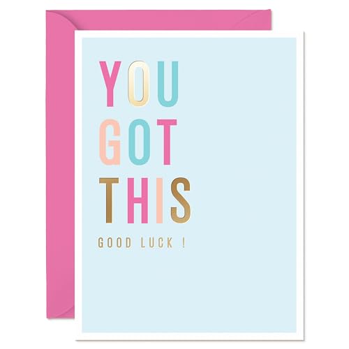 SWEETZER & ORANGE You Got This Greeting Card 5x7 Gold Foil Encouragement Card with Envelope & Seal Motivational Congratulations Card for New Job Promotion Graduation & Life Milestones