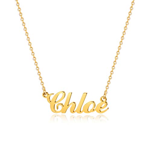 Hidepoo Name Necklace Personalized – Stainless Steel Name Pendant Necklace,Dainty Letter Name Necklace Chain Custom Personalized Jewelry Gifts for Women