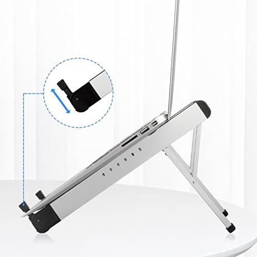 Soporte para computadora portátil de escritorio con base elevada de aluminio silver 7