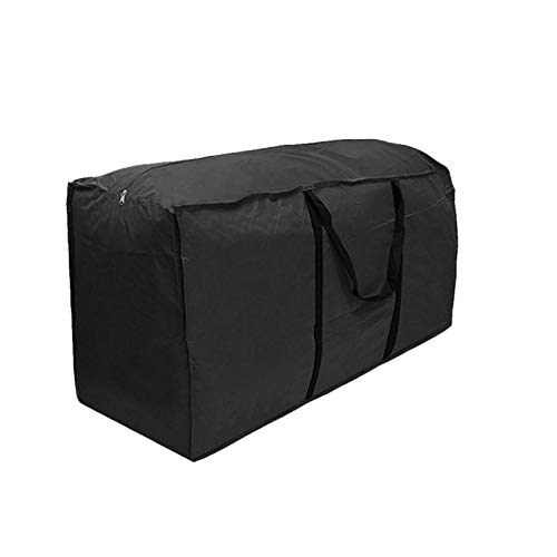 Waterproof Garden Cushion Storage Bag, Large/Extra Large Outdoor Garden Furniture Cushion Covers with Handle and Zips, for Christmas Tree, Blankets, Cushions, Tents, Patio Accessories - Black