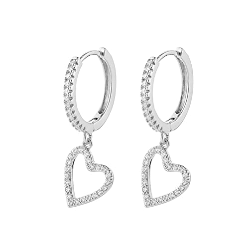 Boucles d'oreilles cœur en cristal de zircon d'une brillance haut de gamme