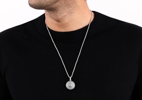 Image of ORIONZ Pendant Locket for Men & Women, 925 Sterling Silver with Zircon, 18K Gold Plated Unisex Jewellery