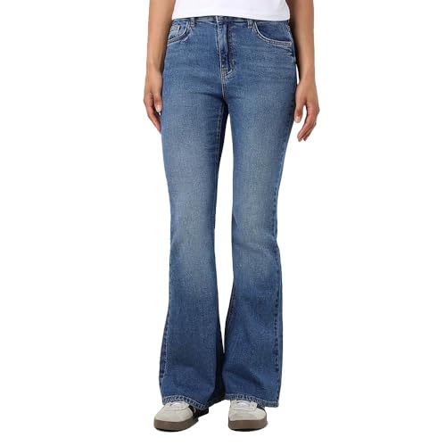 Jean Flare Kareen NOISY MAY taille 32 en denim bleu foncé coupe évasée