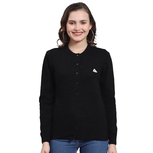 Image of Monte Carlo Women Regular Fit Full Sleeve Solid Round Neck Winter Cardigan (Pack of 1)