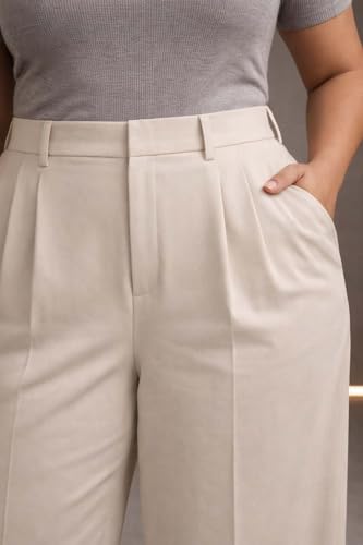 Image of KOTTY Plus Size Women's High Waist Comfortable Straight Fit Formal Pants