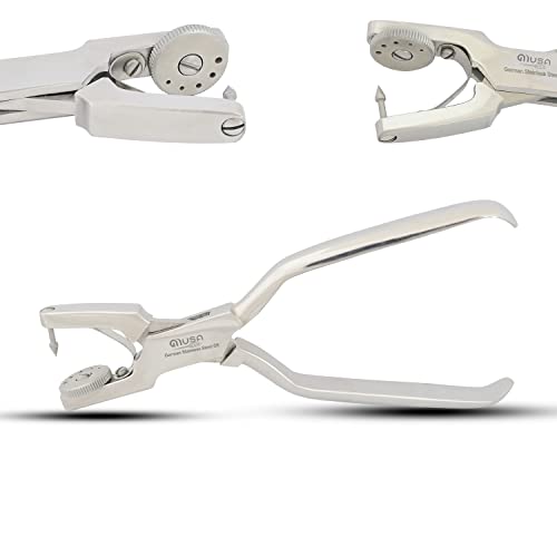 MUSAMED German Grade Stainless Steel Ainsworth Rubber Dam Punch, Dental Instruments, Endodontic Dental Dam Clamp Tools Rubber Dam Sheets 5 Sizes Holes 0.8mm, 1.0mm 1.2mm 1.5mm and 2mm MM-RDPA