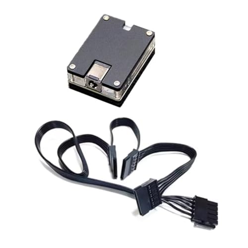 Lonrtesw Cable de Alimentación de 12 V CC (5,5 X 2,5 mm) A 12 V (5 V) HDD SSD. Módulo Adaptador de Disco Duro. Fuente de Alimentación DC- NAS 3SATA.