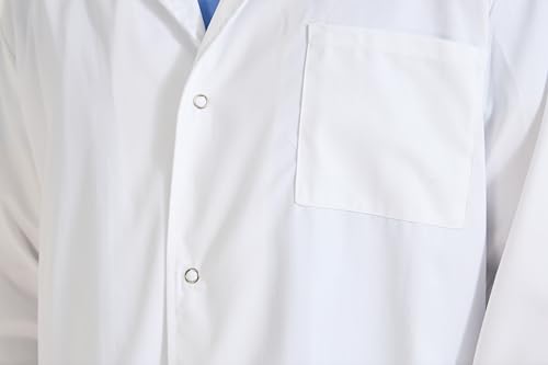 Misemiya - Blouse Blanche Chimie Unisexe - Blouse medicale Homme - Blouse Laboratoire Homme - Blouse de Travail Femme Q816 - Medium, Blanc – vue 6