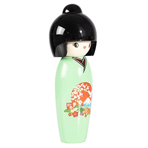 Poupée Kokeshi Japonaise Asuka - Design Kimono Bambou 14cm | Décoration Zen Et Porte-Bonheur Traditionnel
